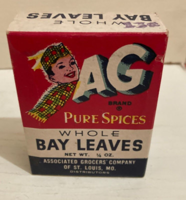 AG Scotsman Red Blue And White Whole Bay Leaves Spice Paper Box