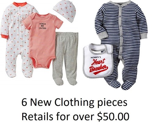 Lote De Ropa Nueva Carters 6 meses (6-9 Meses) Conjuntos de Ropa de Bebé  Niño. | eBay