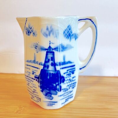 Antique Delft German Blue White Porcelain Cream/Syrup Pitcher