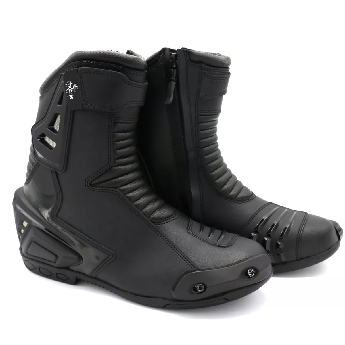Leather motorbike boots top