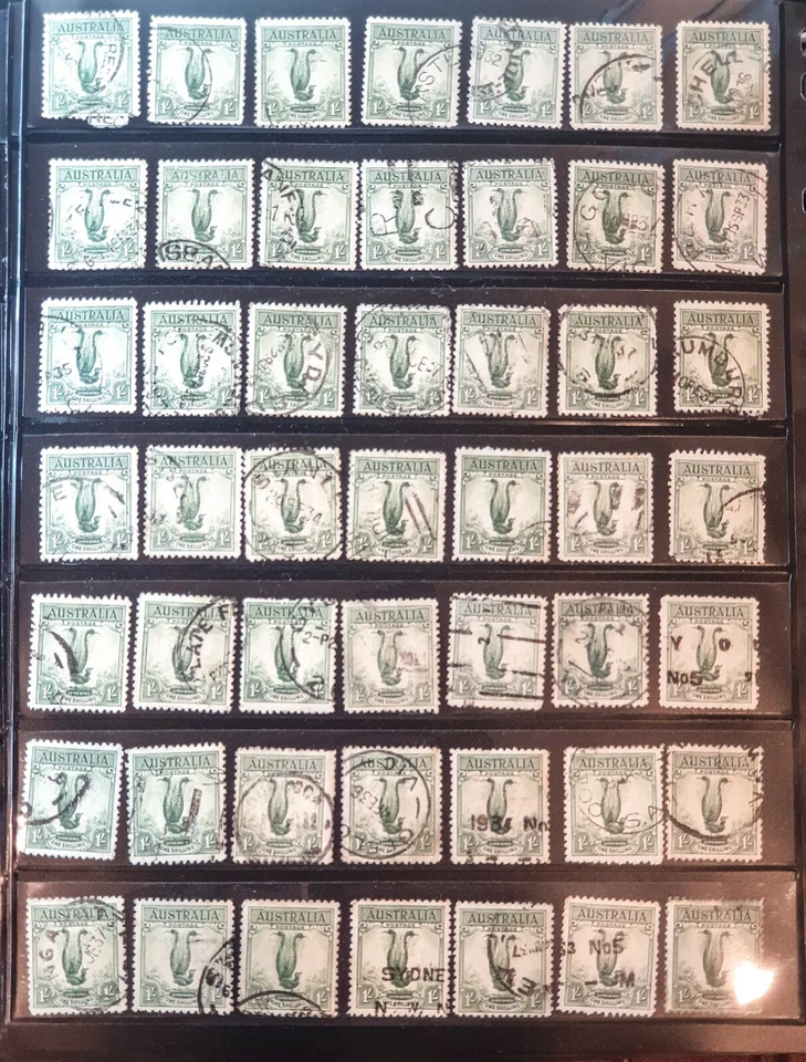 1932 6d Brown Laughing Kookaburra and 1/- Lyrbird set - Used F to VF x 1 - image 3 of 4