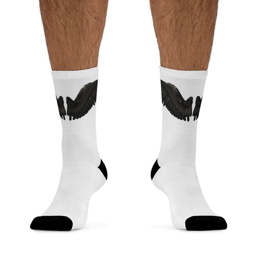 Anime Socks- Men Gym Socks / Workout Socks / Fallen Angel Sock / Basketball Sock - Picture 2 of 9