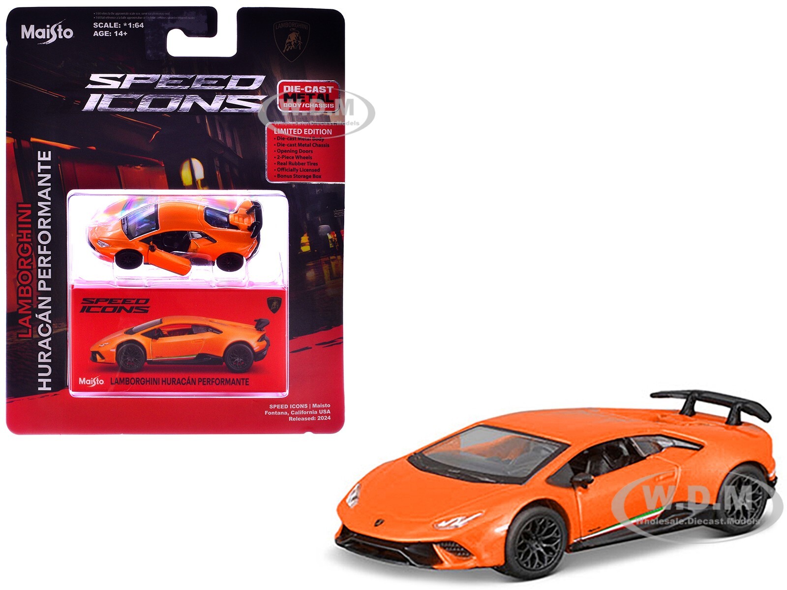 LAMBORGHINI HURACAN PERFORMANTE ORANGE 164 DIECAST CAR BY MAISTO 15700-24E-OR 2890₽