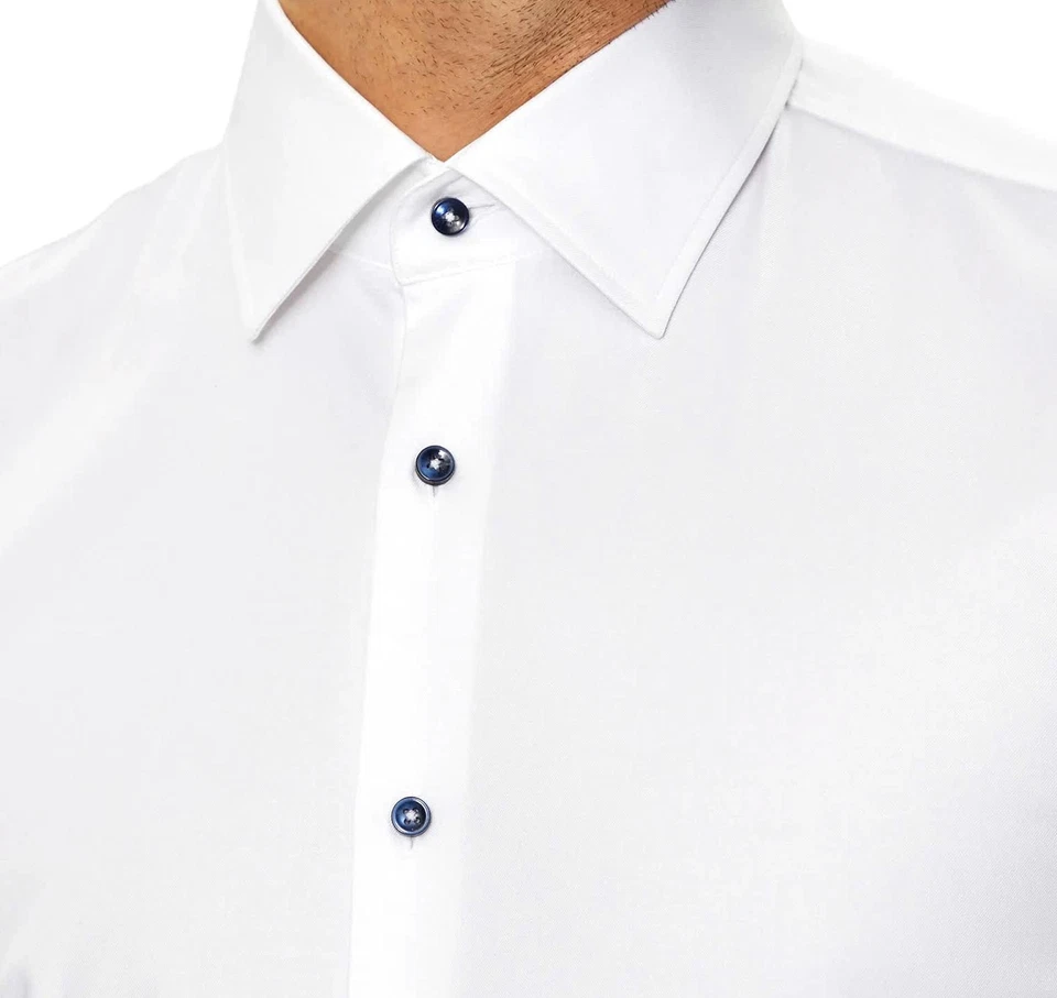 BOSS Camicia Uomo Slim Fit In Twill Di Cotone Elasticizzato 50519867 Col Bianco - Immagine 3 di 4