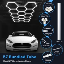 368W Car Detailing Shop Light Hexagon LED Lights for Garage Basement  Brightness