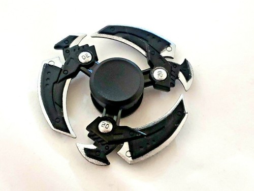 Black Silver Fidget Spinner Toy Boys Girls Adults Kids ADHD Focus Stress Metal - Picture 12 of 12