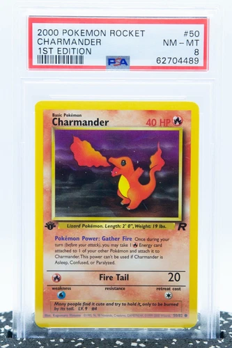 PSA 8 CHARMANDER 50/82 1st Edition Team Rocket WOTC - Pokemon Card 2000
