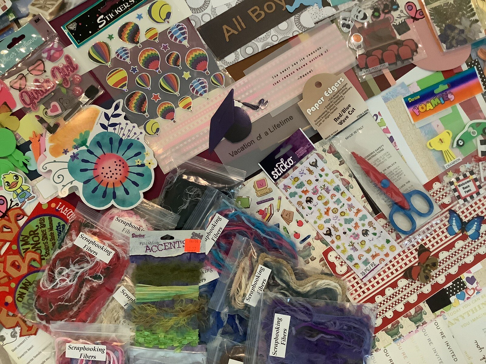 Huge Lot Scrapbooking 975+ Supplies Stickers Embellishments NEW eBay