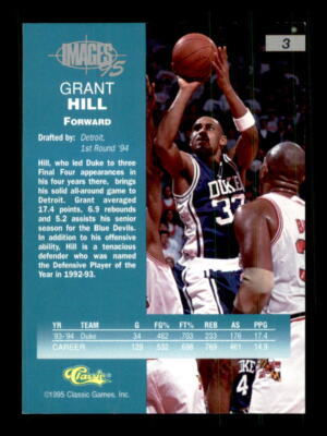 1995 Basketball Classic Grant Hill Detroit Pistons #3 | eBay