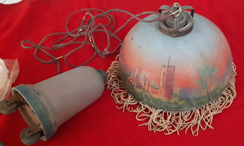 Ancien lustre/abat jour-monte et baisse, signé - Photo 2/4