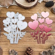 Heart Flowers Leaves Metal Die Cuts,Valentines Lovely Love Heart Branches Fra...