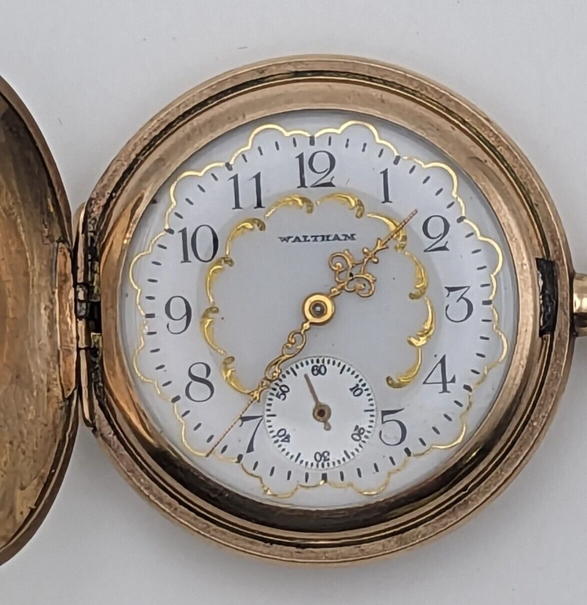 Waltham gold plated pocket cheap watch