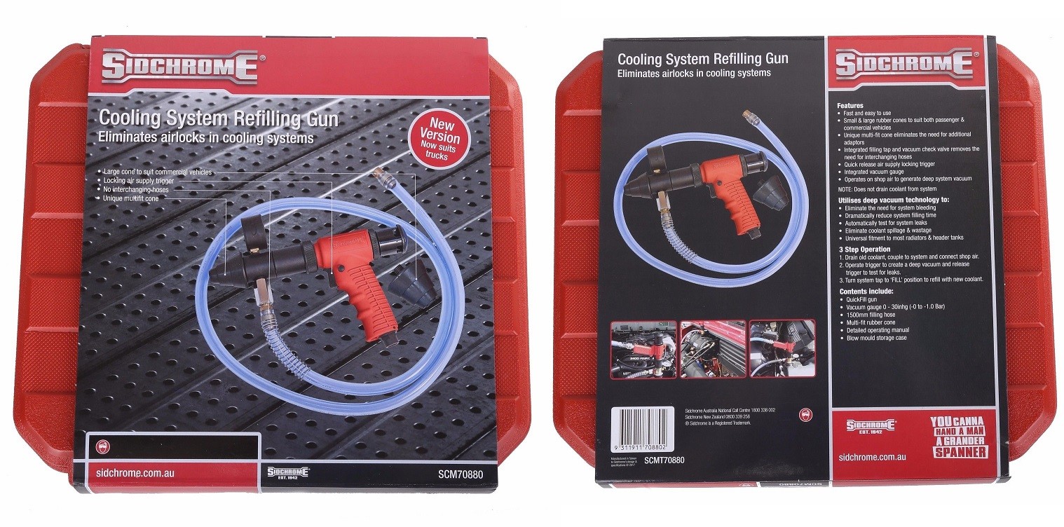 SIDCHROME Cooling System Refilling Gun c/w Vacuum Gauge 1500mm