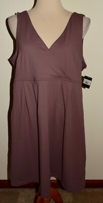 New Womens Eddie Bauer Tank Dress XL Violet Sleeveless Aster Crossover