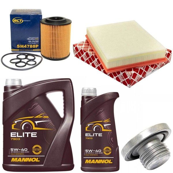 MotoröL Filter Set 5W40 6 Liter + ÖLablassschraube FüR Opel Astra H Kasten 1.7-image