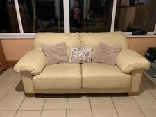 Quality Cream Leather 2/3 Seater Sofa