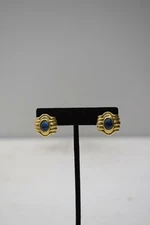 Earrings Gold Wave Glass Clip Earrings 