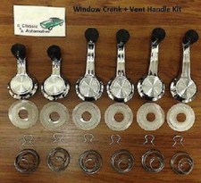 1965 Chevelle 65-67 Chevy Ii Nova Window Cranks Vent Handle Kit Black Knob 66 67
