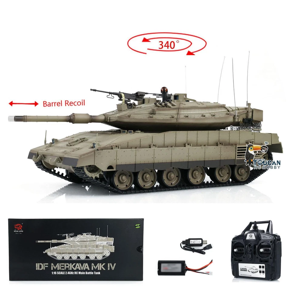 1:16 BB IR Battle RC Tank IDF Merkava MK IV Heng Long 3958 RTR Barrel Recoil - Image 2 of 4