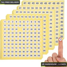 7500 Pcs 1-500 Number Stickers, 15 Sets Consecutive Round Labels