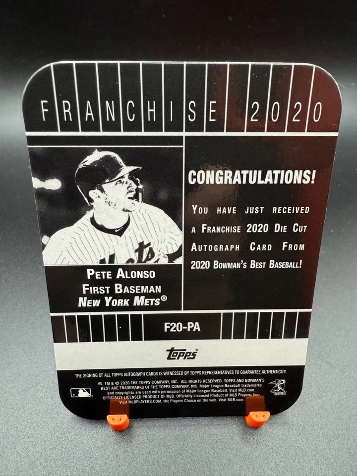 2020 Bowman's Best Franchise 2020 Die Cut Auto #F20-PA Pete Alonso 38/50 Mets - Image 2 of 2