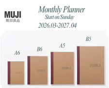 Muji 2026 Monthly Planner Start on Sunday 2026.03-2027.04