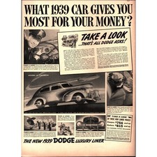 1939 Dodge Ad Luxury Liner Special Sedan What Car Gives You Most For Your Money