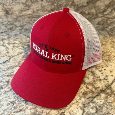 #ad Rural King hat adult men’s one size SnapBack mesh red white farm trucker NWT $14.99