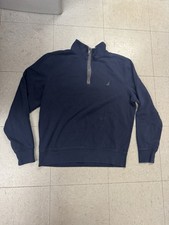 Nautica Men's Quarter Zip Fleece Pullover Blue LG