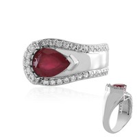 Cavill Rubinring 1,96Ct Tropfen Silber Damen Echtschmuck Elegant- Echtschmuck