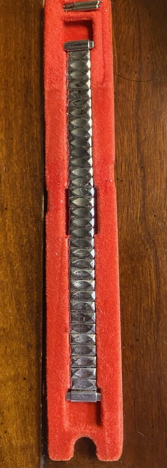 NUEVA CORREA DE RELOJ DE EXPANSIÓN DIPLOMÁTICA DE COLECCIÓN para damas plateada 10-13 mm asas 5-3/8” de largo Foto 2 de 4