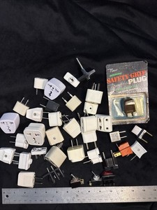 LOT 35 Assorted European American Plug Adaptors Good Working Condition Freeship!
