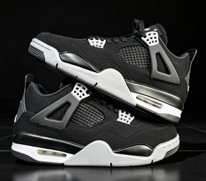 Black Canvas Jordan 4 | eBay