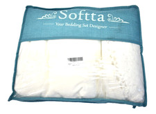 Softta 3 PIece Duvet Cover Set King Bohemian Luxury Ivory White Bedding