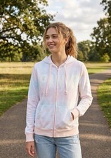 Victoria's Secret PINK Everyday Lounge Full Zip Hoodie - Pastel Tie Dye. Small