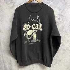 Vintage So Cal Speed Shop Sweatshirt Mens Large 23x28 Black Crew Neck 