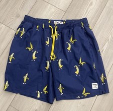 Mosmann Australia Funny Bananas Stretchy Men's Blue SWIM TRUNKS Size Large