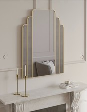 M&S Monroe Rectangular Wall Mirror Antique Brass
