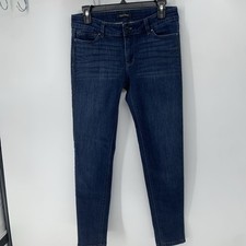 White House Black Market Jeans Womens 4R Blue Denim Skinny Leg Gem Accents