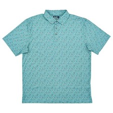 Ben Hogan Mens Blue Printed Short Sleeve Performance Golf Polo Shirt