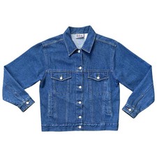 Vintage 90s Bill Blass Blue Denim Trucker Chore Jacket