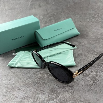 New In Box - Tiffany Black & Blue Oval Sunglasses for Women  display picture 2