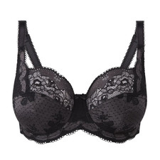Image of Panache Clara Charcoal Black Full Cup Bra Underwired No Padding Supportive 7255