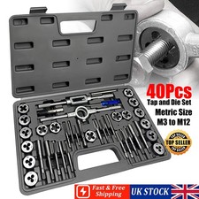 40x Combination Metric Tap Die Kit for Cutting External and Internal Thread Case