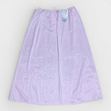 NWT Vtg VANITY FAIR Half Slip Satin Glance White Nylon M/L Lace Trim Midi Length