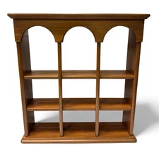 Vintage Ethan Allen Wall Shelf Display Rack Arched Colonial Style USA  24” H