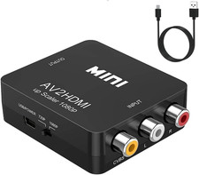 RCA to HDMI, 1080P Mini RCA Composite CVBS AV to HDMI Video Audio Converter Adap