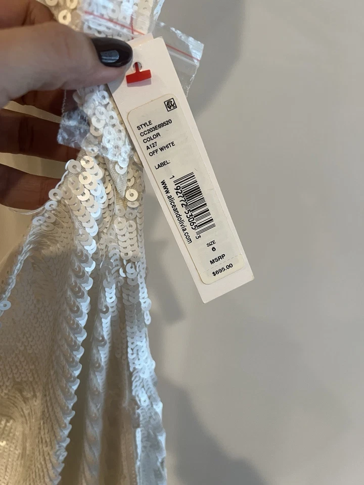 Женское коктейльное платье с блестками Alice + Olivia размер 6 - Изображение 4 из 4