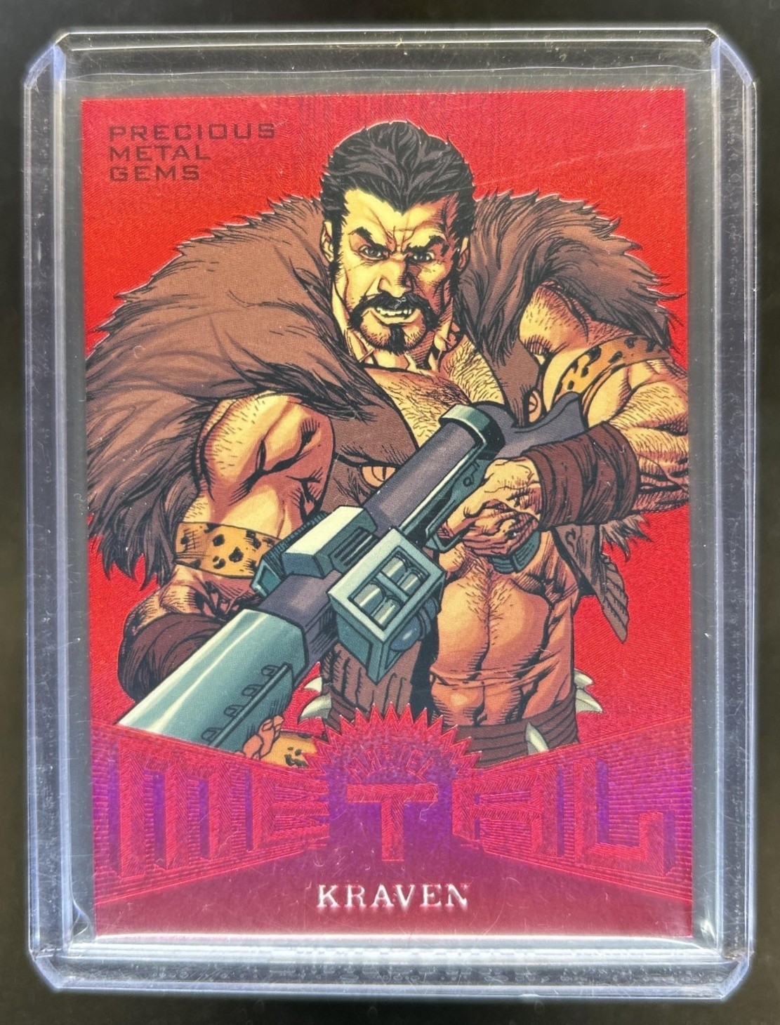 2017 Fleer Ultra Marvel Spider-Man Kraven Metal Precious Gems Red #/99