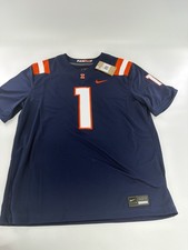 Illinois Fighting Illini Navy #1 Nike Team Dri-Fit Football Jersey Men's Size L